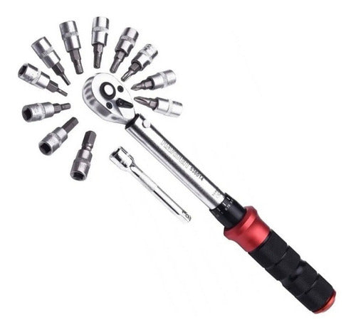 Llave De Torque Con Accesorios 13 Pza 1/4´´ 5-25 N.m Harden