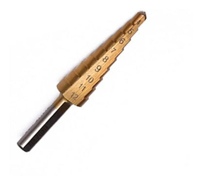Broca Conica Escalonada De 4 A 12 Mm Hss Paso A Paso Harden