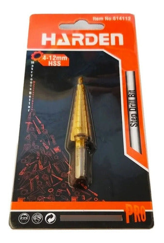 Broca Conica Escalonada De 4 A 12 Mm Hss Paso A Paso Harden