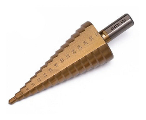 Broca Conica Escalonada De 4 A 32 Mm Hss Paso A Paso Harden