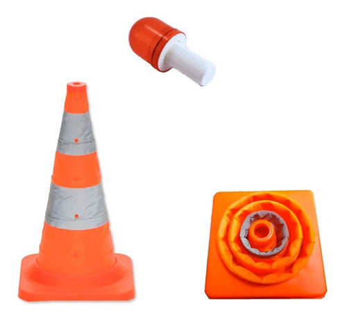 Cono De Tráfico Retractil Naranja Baliza Led Intermitent 11¨