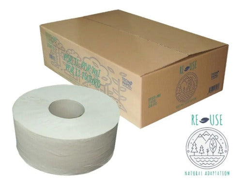 Papel Higiénico Jumbo Por Caja 12 Rollos 500 M Ecologico