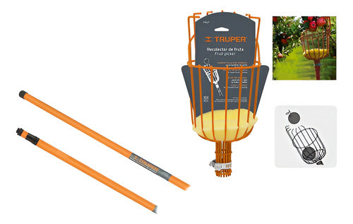 Recolector De Frutas Truper Con Mango Telescópico 14 PuLG
