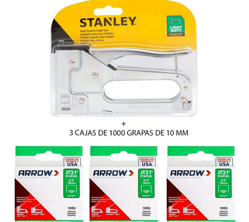 Engrapadora Stanley Tr-45 T/liviano + 3000 Grapas 3/8¨ 10 Mm
