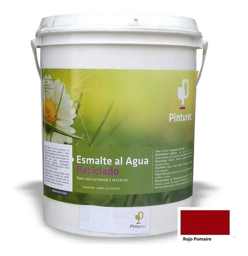 Esmalte Al Agua Reciclado Pinturec Rojo Pomaire 1 Galon