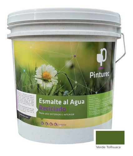 Esmalte Al Agua Reciclado Pinturec Verde Tolhuaca 4 Galones