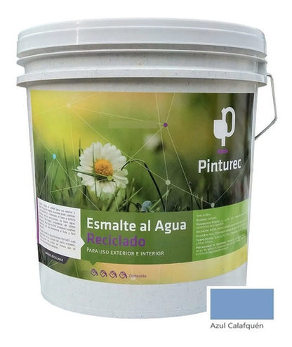 Esmalte Al Agua Reciclado Pinturec Azul Calafquen 4 Galones