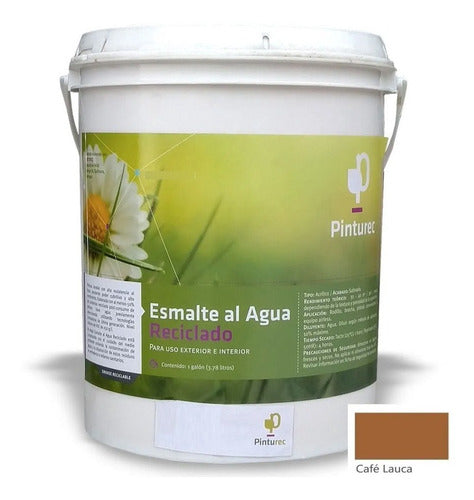 Esmalte Al Agua Reciclado Pinturec Café Lauca 1 Galon