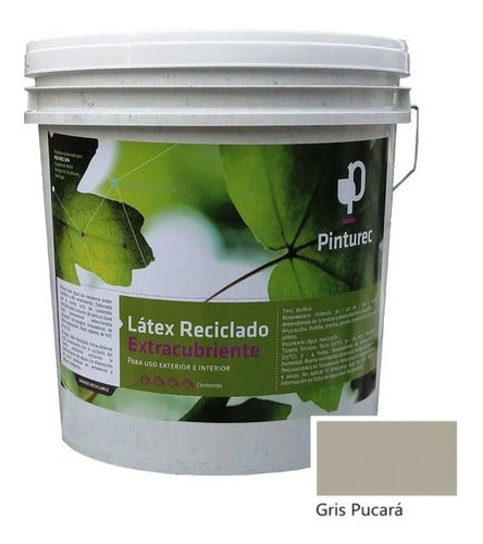 Latex Reciclado Pinturec Extracubrient Gris Pucará 4 Galones
