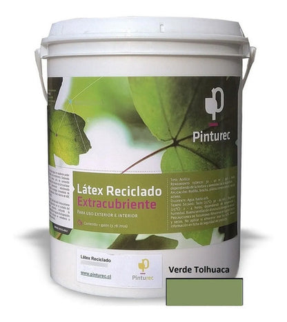 Latex Reciclado Pinturec Extracubrien Verde Tolhuaca 1 Galon