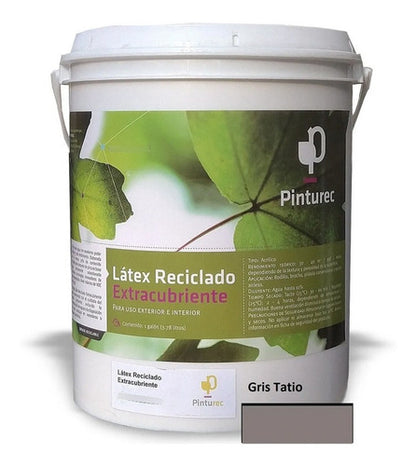Latex Reciclado Pinturec Extracubriente Gris Tatio 1 Galon