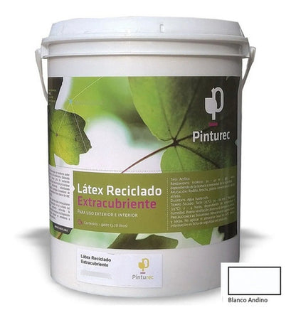 Latex Reciclado Pinturec Extracubriente Blanco Andino 1galon