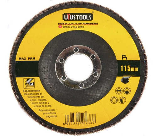 Disco Lija Flap Para Madera 115mm Uyu Pack 5 Unidades