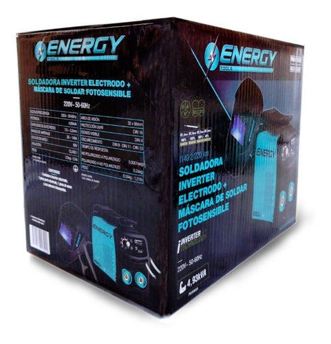 Kit Soldadora Inverte Arco 140amp + Mascara Soldar Energy