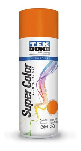 Pintura Spray Super Color Fluorescente Naranja Tekbond 350ml