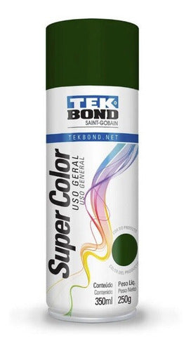 Pintura Spray Super Color Verde Oscuro Tekbond 350 Ml