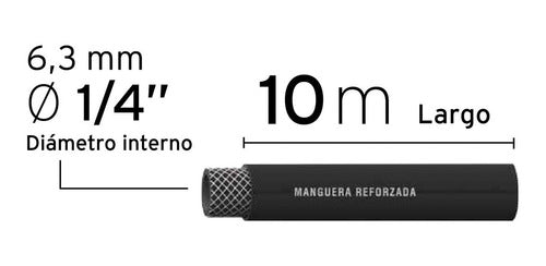 Manguera De Hule Para Compresor 10 Mts Truper Man-ap-10-1/4