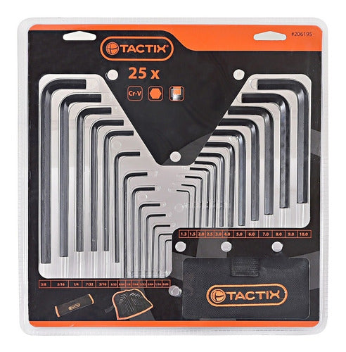 Llave Allen Tactix Jgo.25 Pzas. En PuLG. Y Mm.