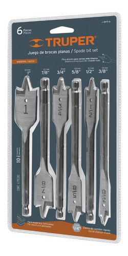 Juego 6 Brocas Planas Madera J-bpt-6 Truper