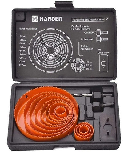Juego Sierra Copa Madera 16 Piezas Harden