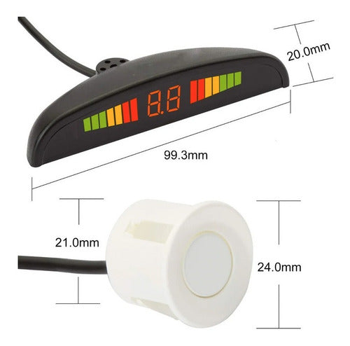 Sensor De Retroceso Blanc Distancia C/alarma Visual/auditiva