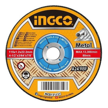 Set Discos De Corte 50 Piezas 115x1,2x22,2mm Ingco