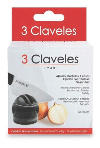 Afilador De Cuchillo Tres Claveles Fijación Co Ventosa