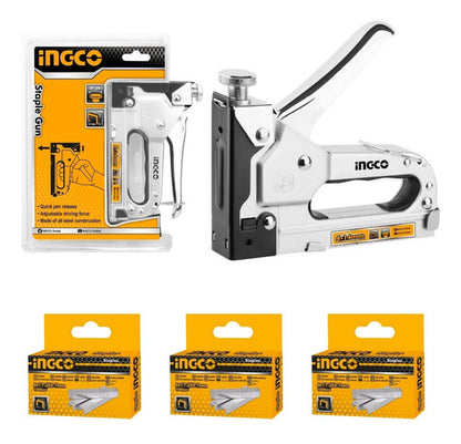 Engrapadora Tapicera Ajustable Ingco + 3000 Grapas