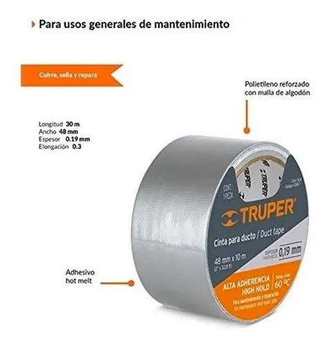 Cinta Para Ductos 48mmx10mtcdu-10x Truper