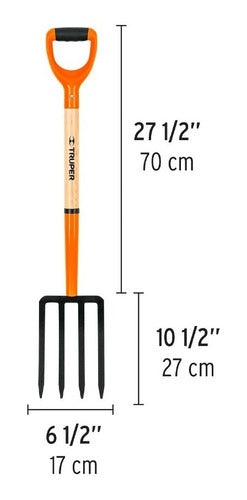 Horqueta Truper Tierra 4 Ganchos C/mango Bj-4p