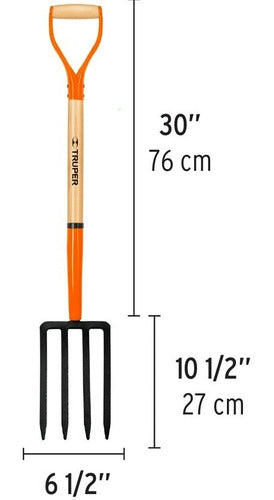 Horqueta Tierra 4 Ganchos C/mango Reforzado 30 Truper Bj-4