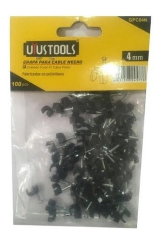 Grapa Para Cable Negro 5mm 100pcs/set Uyu 1 Unidad