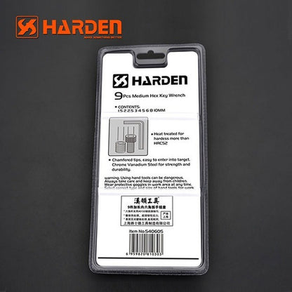 Set Llaves Allen Hexagonal 9 Piezas Harden 1,5 Mm - 10mm