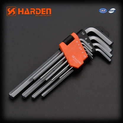 Set Llaves Allen Hexagonal 9 Piezas Harden 1,5 Mm - 10mm