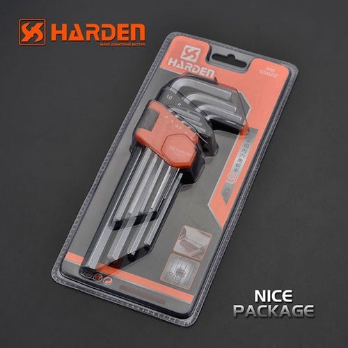 Set Llaves Allen Hexagonal 9 Piezas Harden 1,5 Mm - 10mm