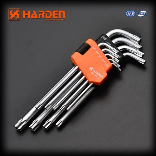 Set Llaves Torx 9 Piezas Harden T10-t50