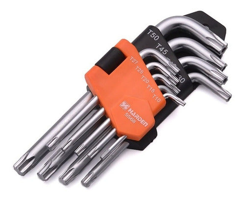 Set Llaves Torx 9 Piezas Harden T10-t50