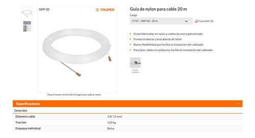 Guia P/electricista Truper De Nylon 20 Mt Gny-20