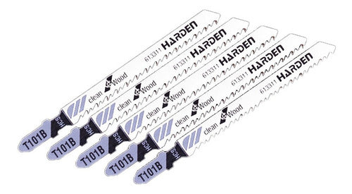 Set 5 Hojas Sierra Caladora Madera 100x75x2,5mm Harden