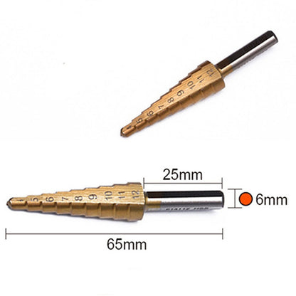 Broca Conica Escalonada  De 4 A 12 Mm Hss Paso A Paso Harden