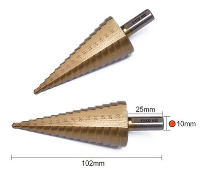 Broca Conica Escalonada  De 4 A 32 Mm Hss Paso A Paso Harden