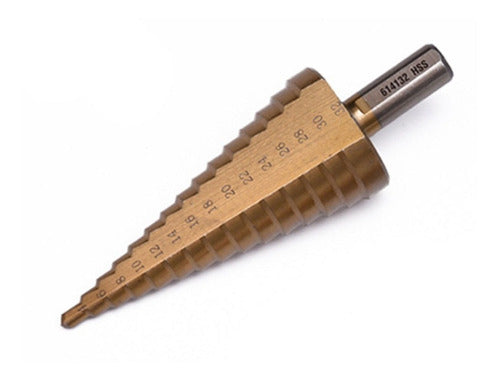 Broca Conica Escalonada  De 4 A 32 Mm Hss Paso A Paso Harden