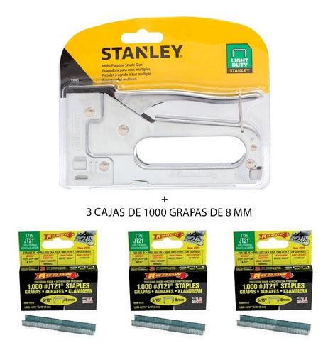Engrapadora Stanley Tr-45 T/liviano + 3000 Grapas 5/16¨ 8 Mm