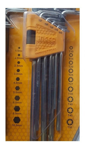 Set De Llaves Allen Y Torx 18 Piezas Ingco
