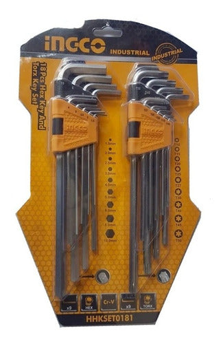 Set De Llaves Allen Y Torx 18 Piezas Ingco