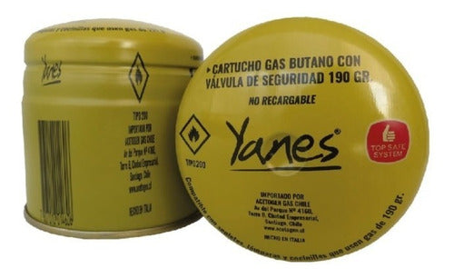 Cartucho Gas Butano Con Valvula De Seguridad 190grs