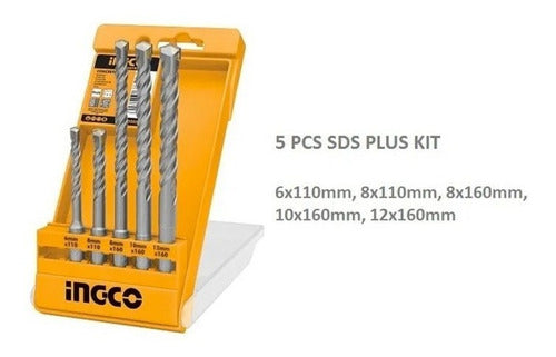 Juego Brocas Sds Plus (5pcs) Ingco Akd2052
