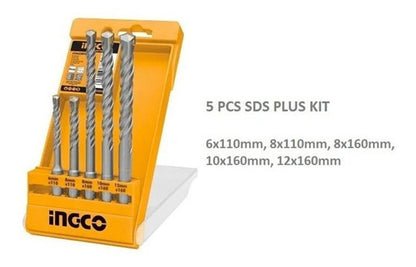 Juego Brocas Sds Plus (5pcs) Ingco Akd2052