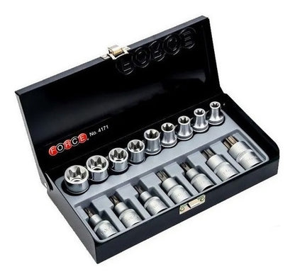Juego Dados Torx Macho/hembra 16pz T30-t70 . E10-e24 Force