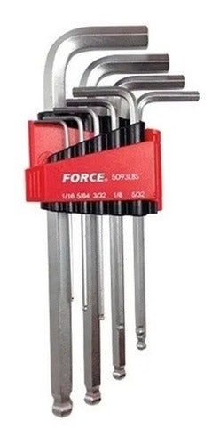 Juego Llaves Allen 1/16 -3/8, Bola/larga (5093lbs) Force